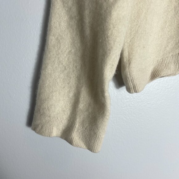 Everlane ReCashmere Button Mockneck Cashmere Blend Henley Cropped Sweater - Picture 5 of 10